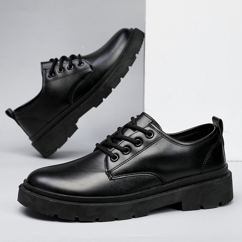 Zapatos de cuero para hombre de suela gruesa