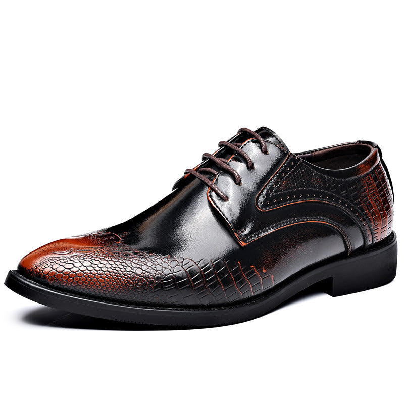 Zapatos casuales para hombre de estilo británico con textura de cocodrilo