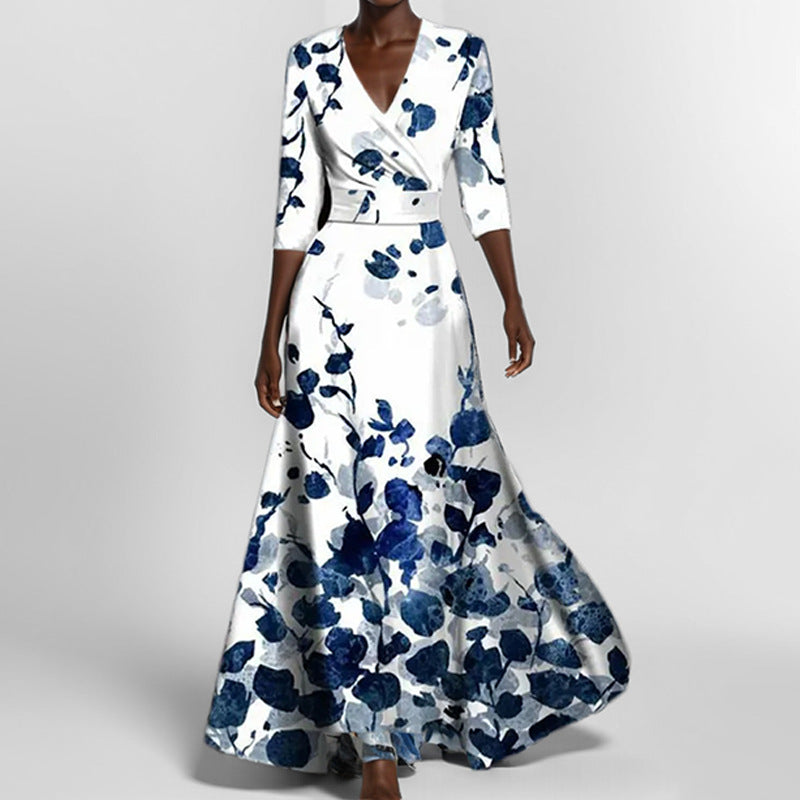 Vestido estampado con cinturón anudable