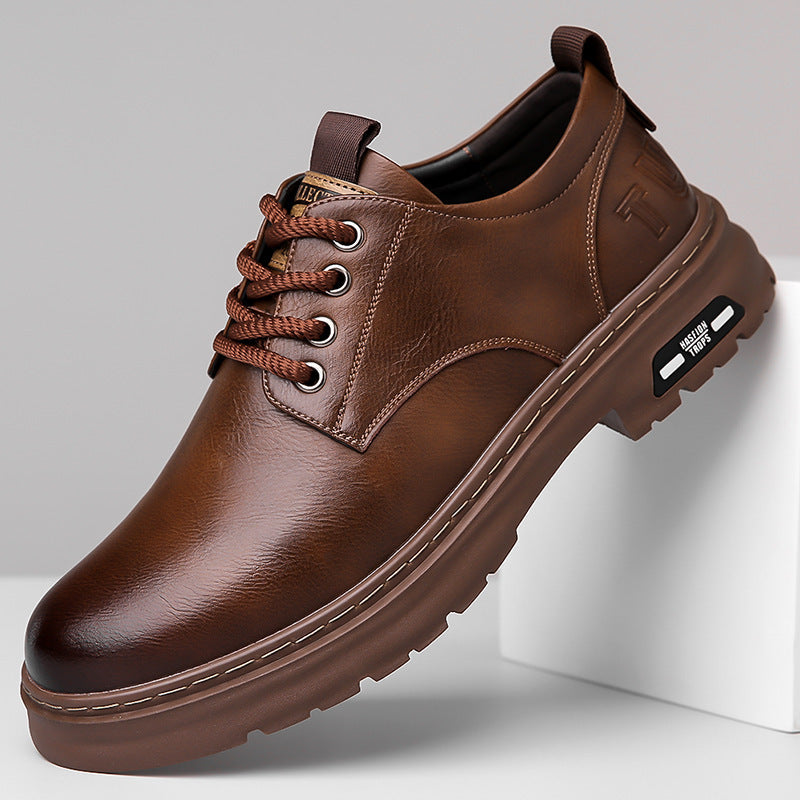 🐂Cuero🐂Round toe retro casual leather shoes