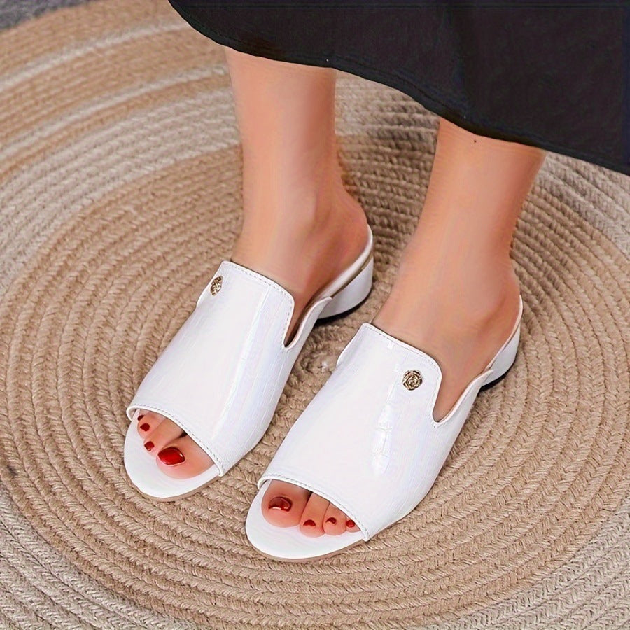 🐂Cuero🐂Zapatos de piel de cocodrilo con tacón alto y boca de pez