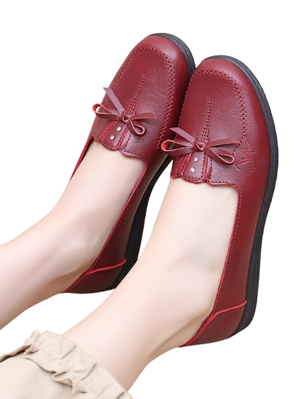 Zapatos planos de cuero antideslizantes para mujer