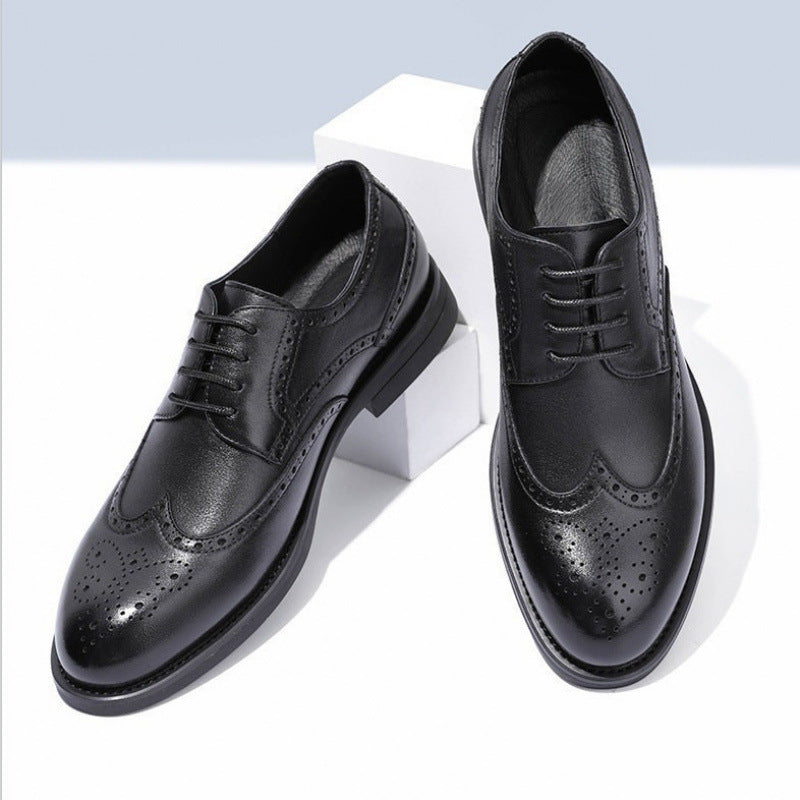 🐂Cuero🐂Zapatos brogue de cuero para hombre