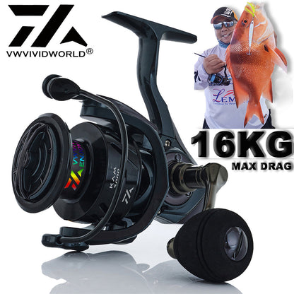 Carrete de pesca totalmente metálico
