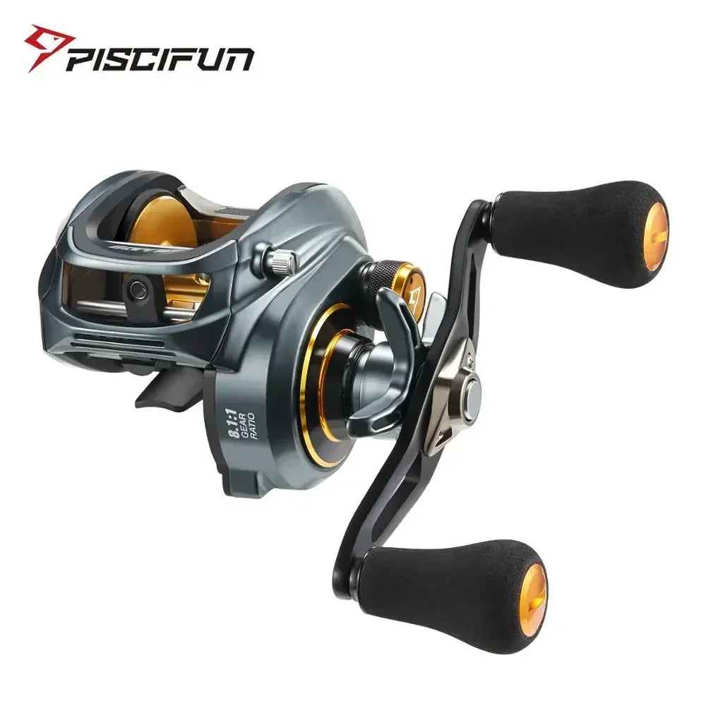 Carrete de pesca con señuelos