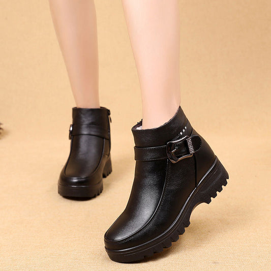 Botas de invierno de suela blanda (cuero)