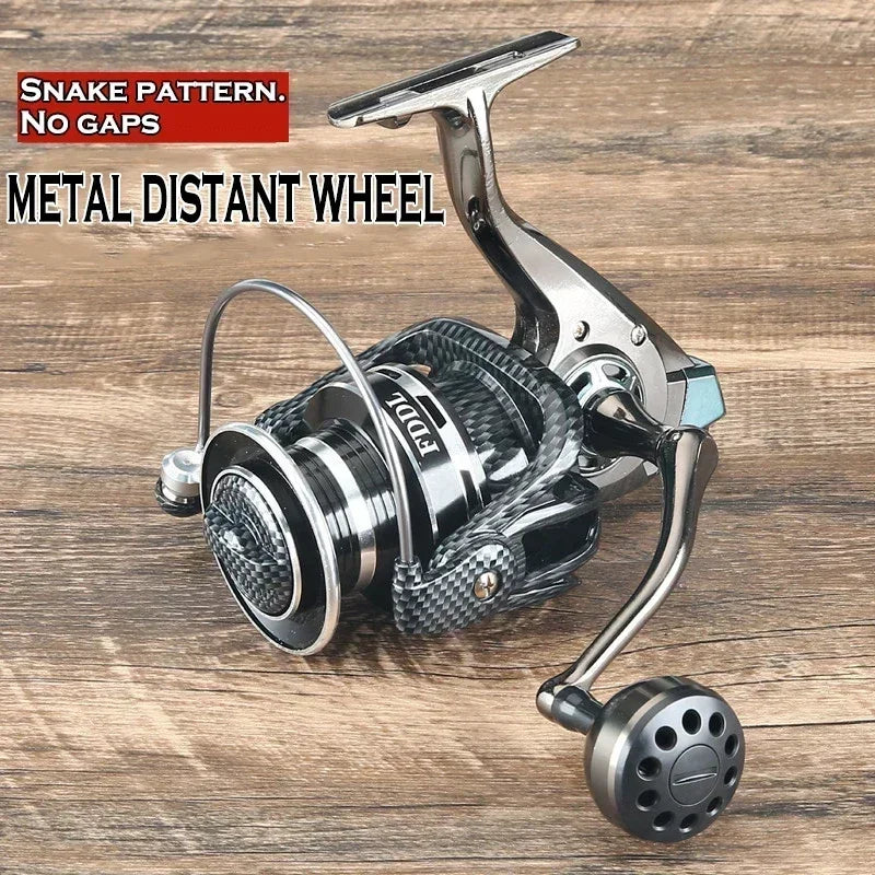 Carrete de pesca con rueda giratoria de metal completo
