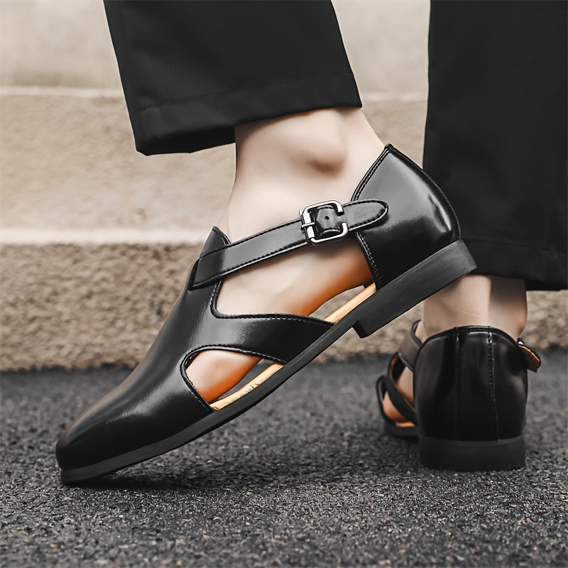 Zapatos de cuero huecos y puntiagudos
