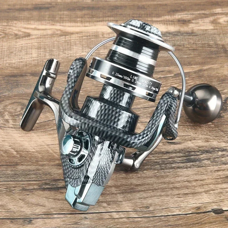 Carrete de pesca con rueda giratoria de metal completo