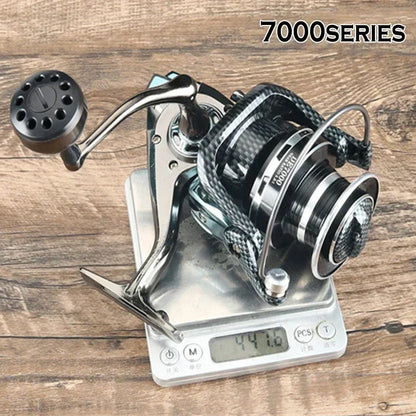 Carrete de pesca con rueda giratoria de metal completo