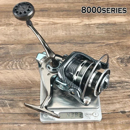 Carrete de pesca con rueda giratoria de metal completo