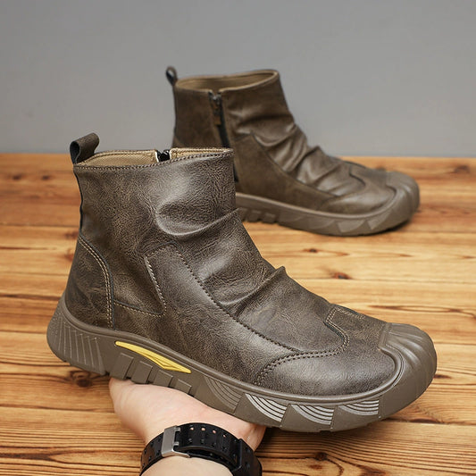 🐂Cuero🐂Botas altas de piel suave para hombre