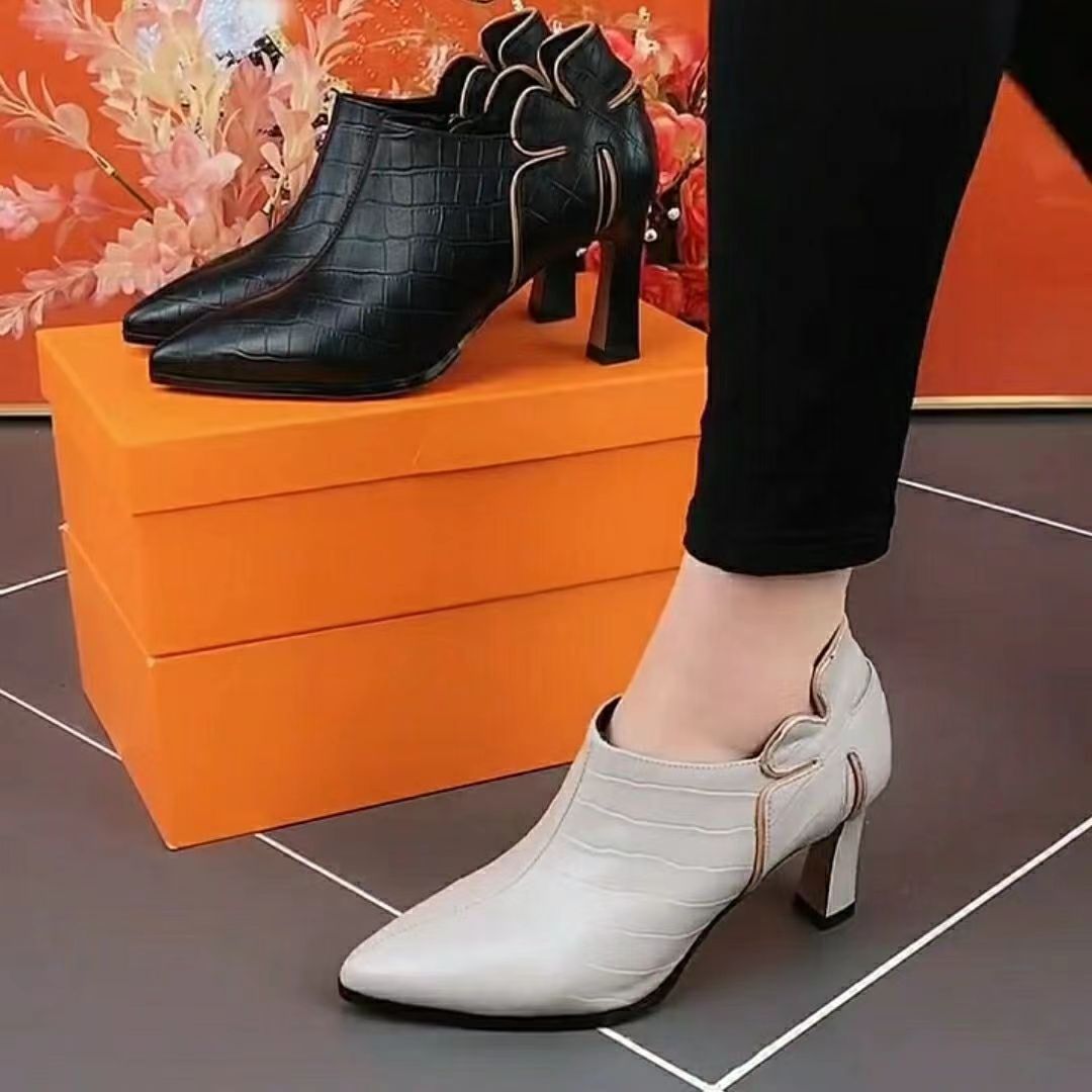 Zapatos de piel de tacón alto 2025