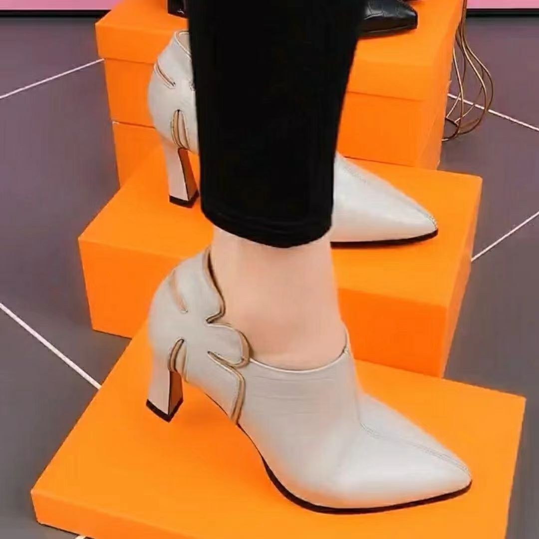Zapatos de piel de tacón alto 2025