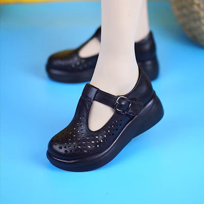 2025 nuevas sandalias con agujeros de cuero genuino