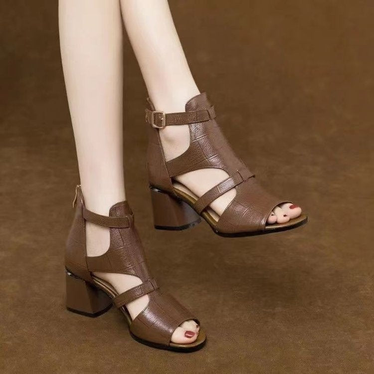 Sandalias de verano con tacón de bloque