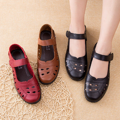 Zapatos de verano de piel hueca