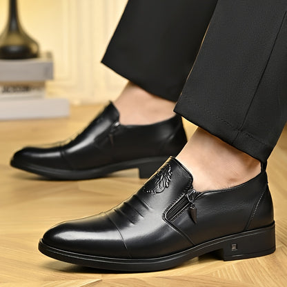 🐂Cuero🐂Zapatos de piel con doble cremallera para hombre