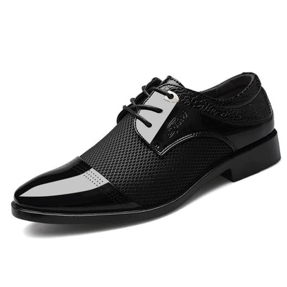 Zapatos casuales de malla y cuero para hombre
