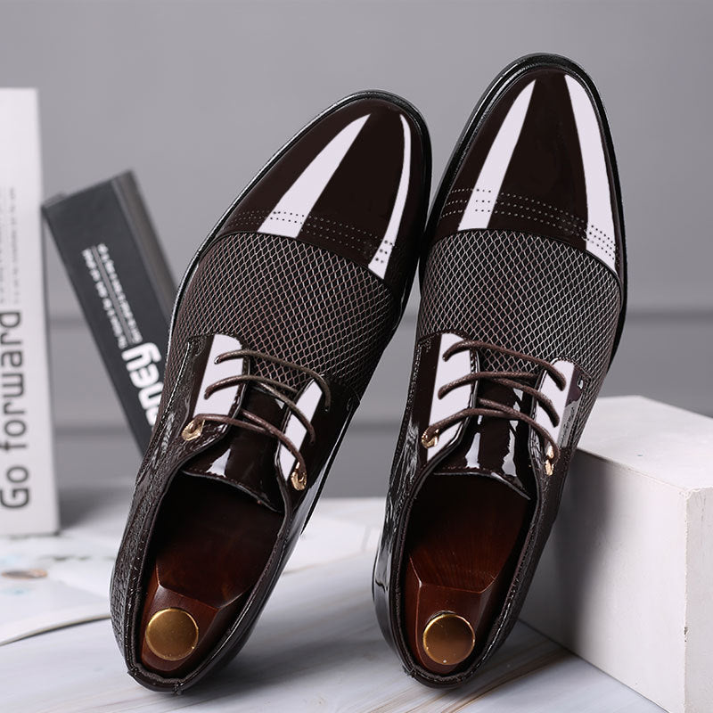 Zapatos casuales de malla y cuero para hombre