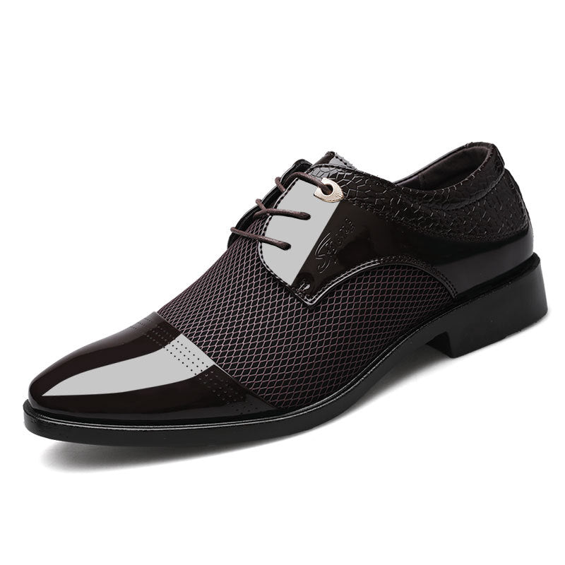 Zapatos casuales de malla y cuero para hombre