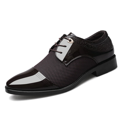 Zapatos casuales de malla y cuero para hombre