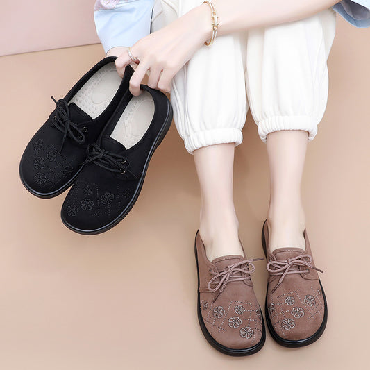 Zapatos de suela blanda bordados para mujer