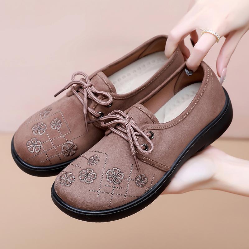 Zapatos de suela blanda bordados para mujer