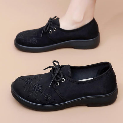 Zapatos de suela blanda bordados para mujer