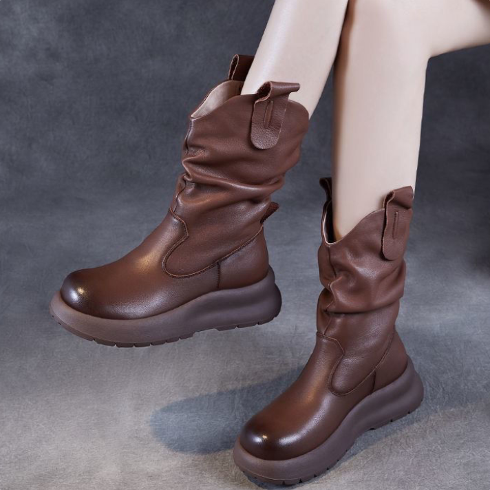 Botas de piel auténtica y suave