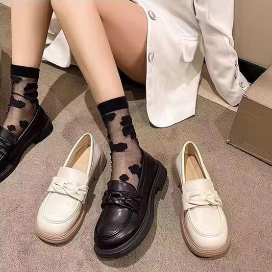 【zapatos ortopédicos】Zapatos de cuero de mujer estilo británico