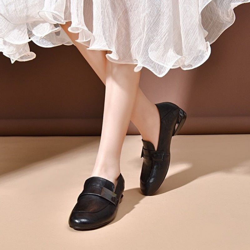 ✨2025 Nuevo✨Zapatos de piel estilo británico para mujer