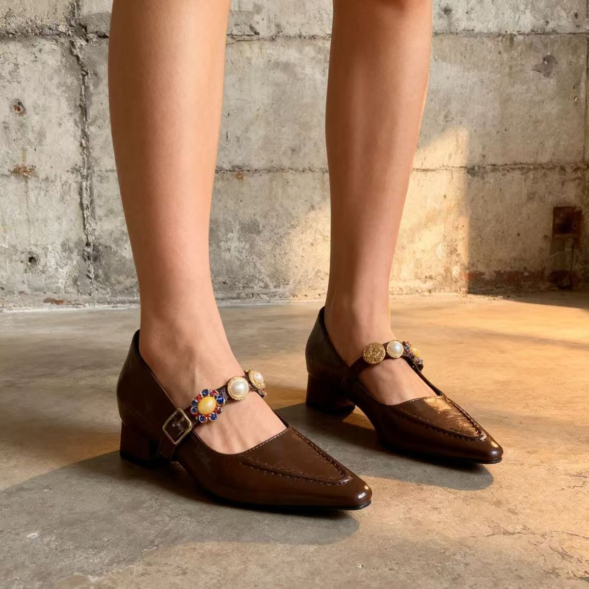 Zapatos Mary Jane de Punta Fina