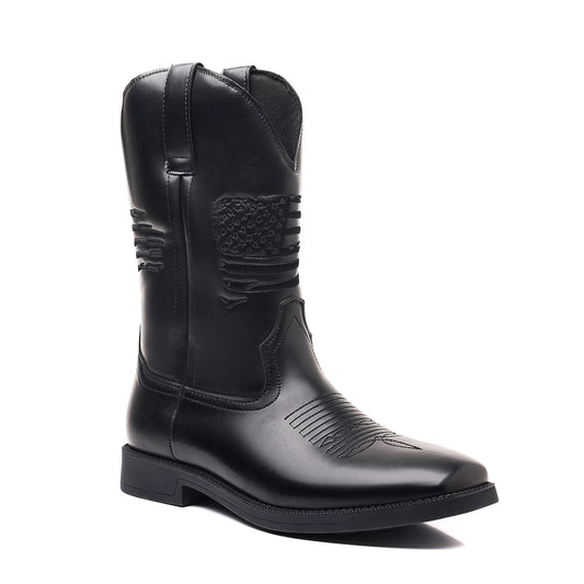 🐂Doble cuero🐂Botas vaqueras vintage bordadas con punta ancha