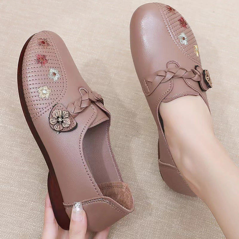 Zapatos de piel antideslizantes para mujer