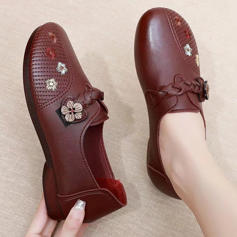 Zapatos de piel antideslizantes para mujer