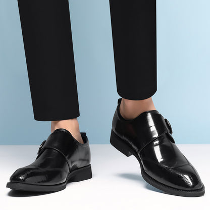 🐂Cuero🐂Zapatos de piel de una sola tira para hombre