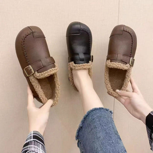 Mocasines vintage con forro de felpa