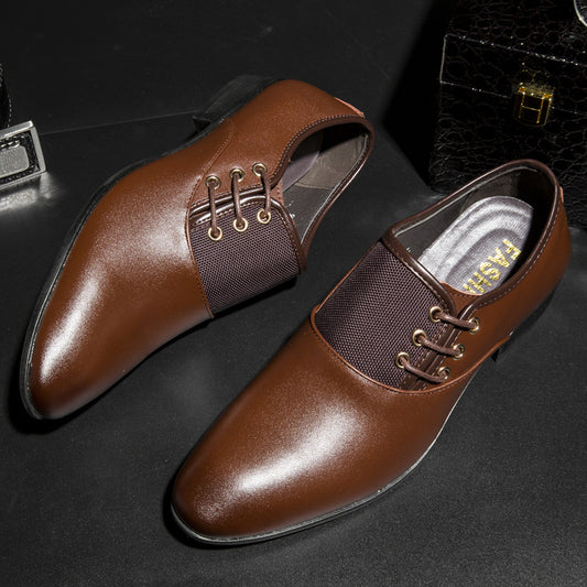 🐂Cuero🐂Zapatos de cuero británicos con costuras a cuadros