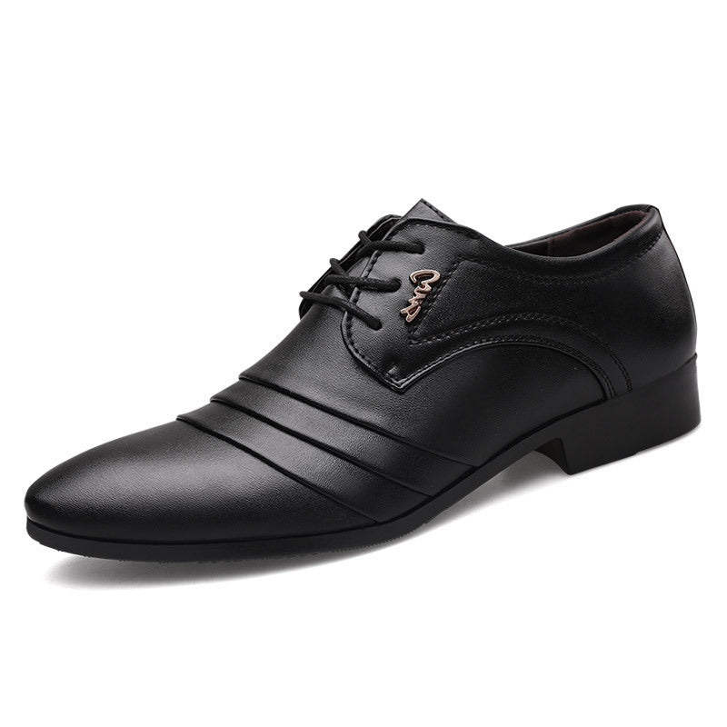 Zapatos de cuero para hombre, sin cordones y de punta afilada