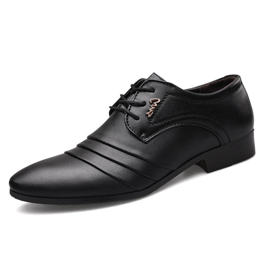 Zapatos de cuero para hombre, sin cordones y de punta afilada