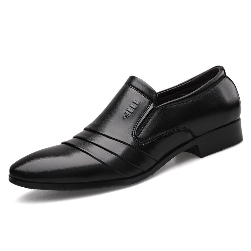 Zapatos de cuero para hombre, sin cordones y de punta afilada