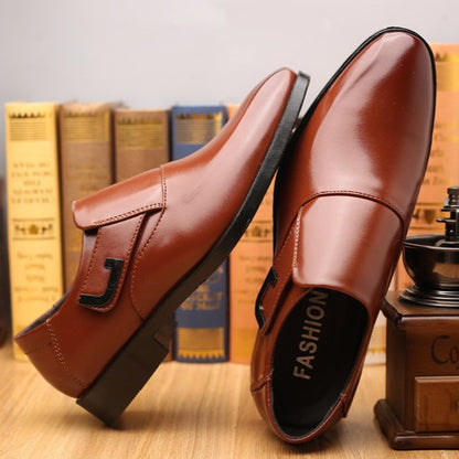 🐂Cuero🐂Zapatos de cuero estilo británico con velcro