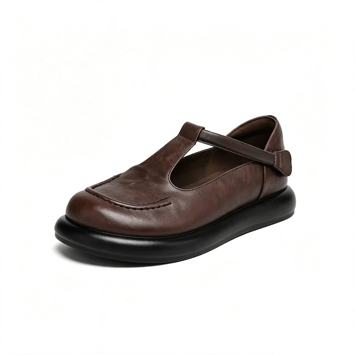 100% Zapatos de plataforma de cuero