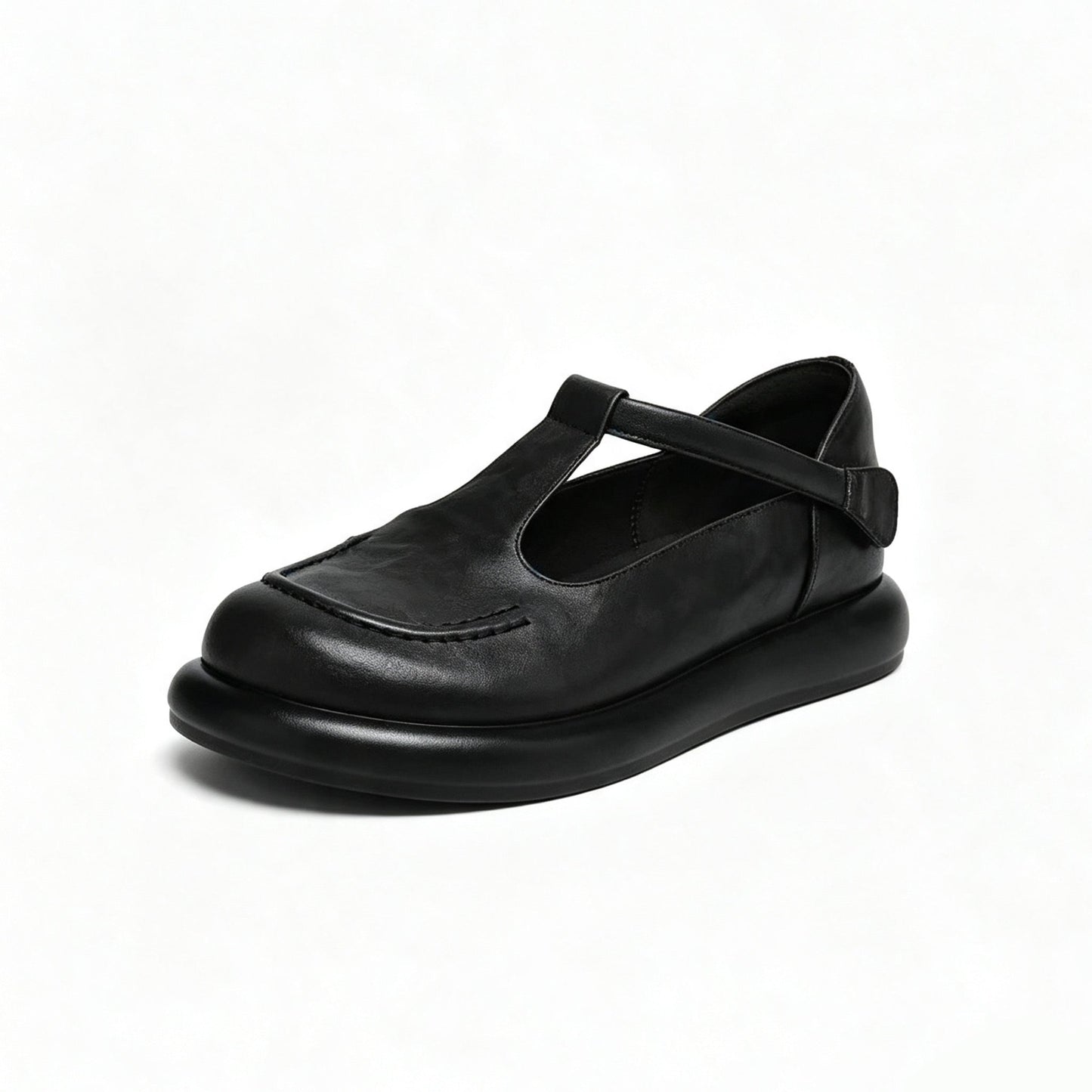 100% Zapatos de plataforma de cuero