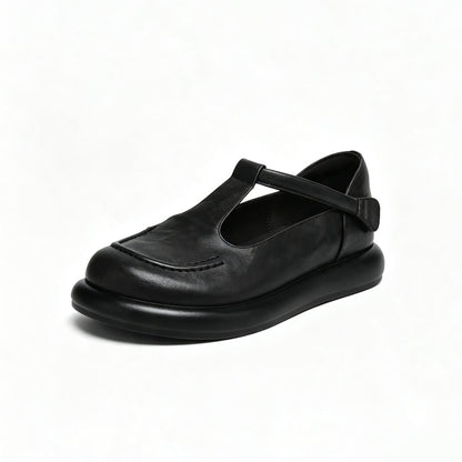 100% Zapatos de plataforma de cuero