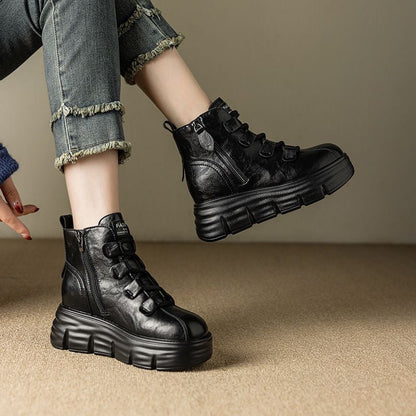 Botas de plataforma de piel vintage