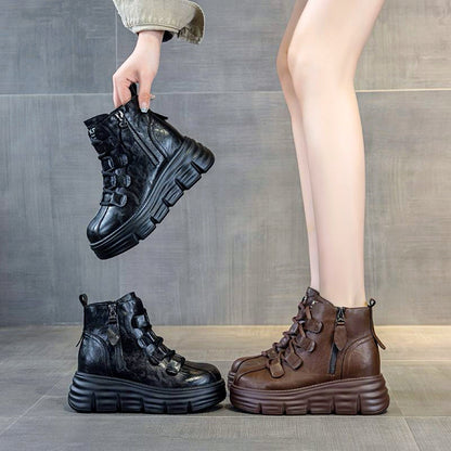 Botas de plataforma de piel vintage