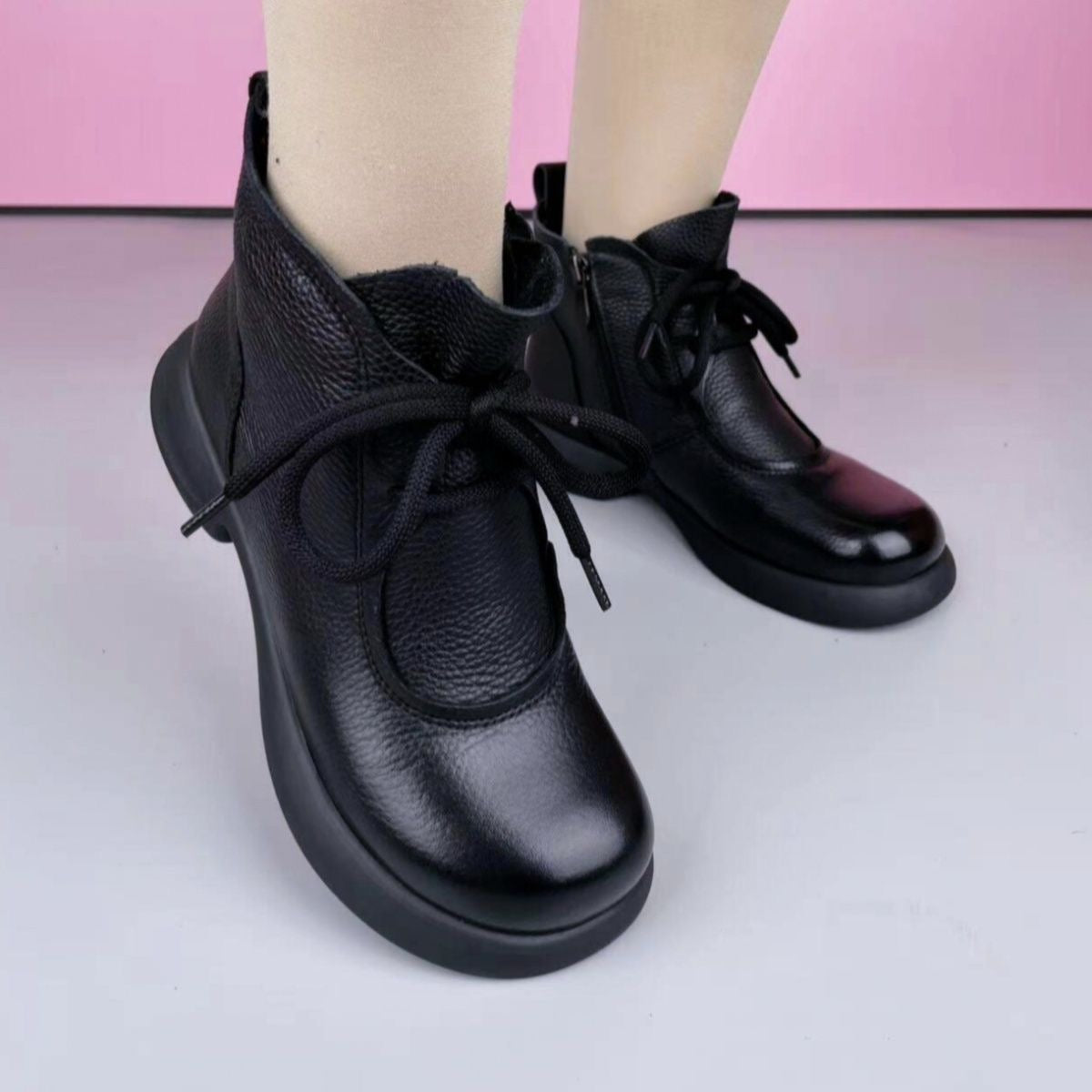Botas de terciopelo con suela blanda y punta redonda