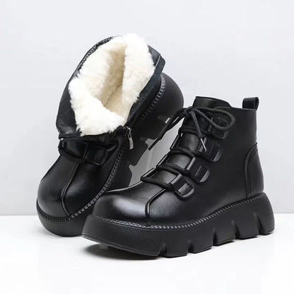 Botas de nieve de piel suave